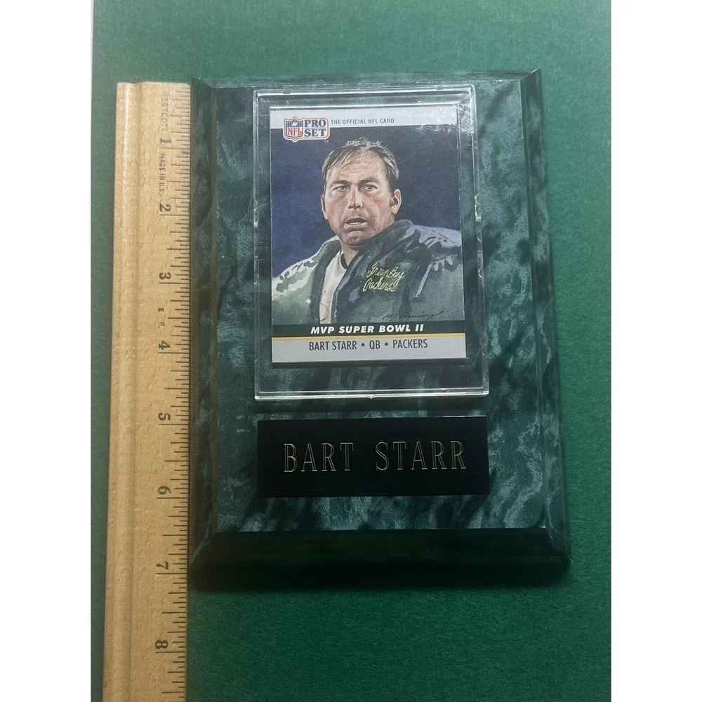 BART STARR GREEN BAY PACKERS CARD PLAQUE DECOR ‎ NFL Pro Card Encased